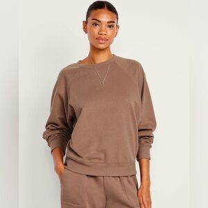 NWT Old Navy SoComfy Oversized Raglan Crewneck Sweatshirt Driftwood Size XL